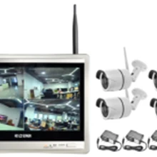 Беспроводная камера безопасности 4CH комплект CCTV NVR 1080 P 4 шт наружная пулевидная ip-камера HDMI 12," ch экран NVR Домашняя безопасность