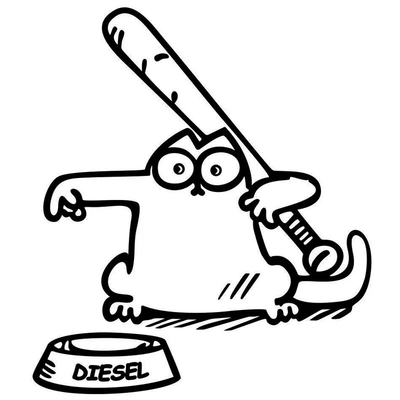 Funny Cartoon Cat Sticker On Car Fuel Cover Funny Cartoon Cat Sticker On Car Fuel Cover