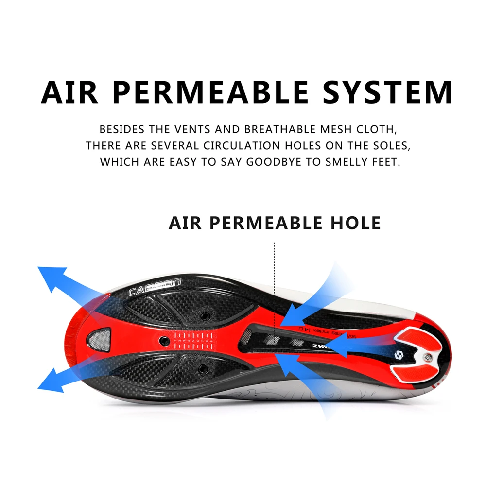 Sidebike Road Cycling Shoes Men Racing Carbon Shoes Road Bike Ultralight Self-locking Bicycle Sneakers Breathable Professional