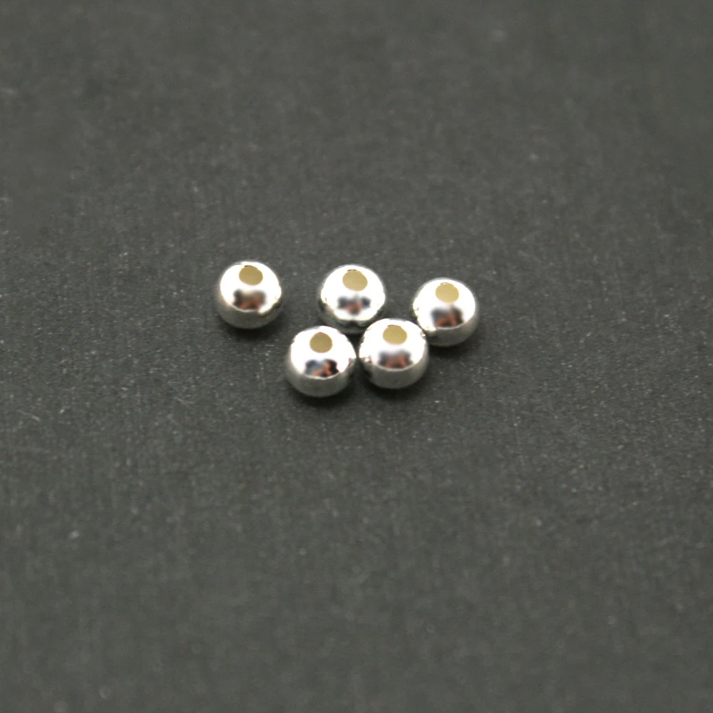 

60pcs/lot Genuine 925 Sterling Silver Round Spacer Bead 3mm CN-BJS067