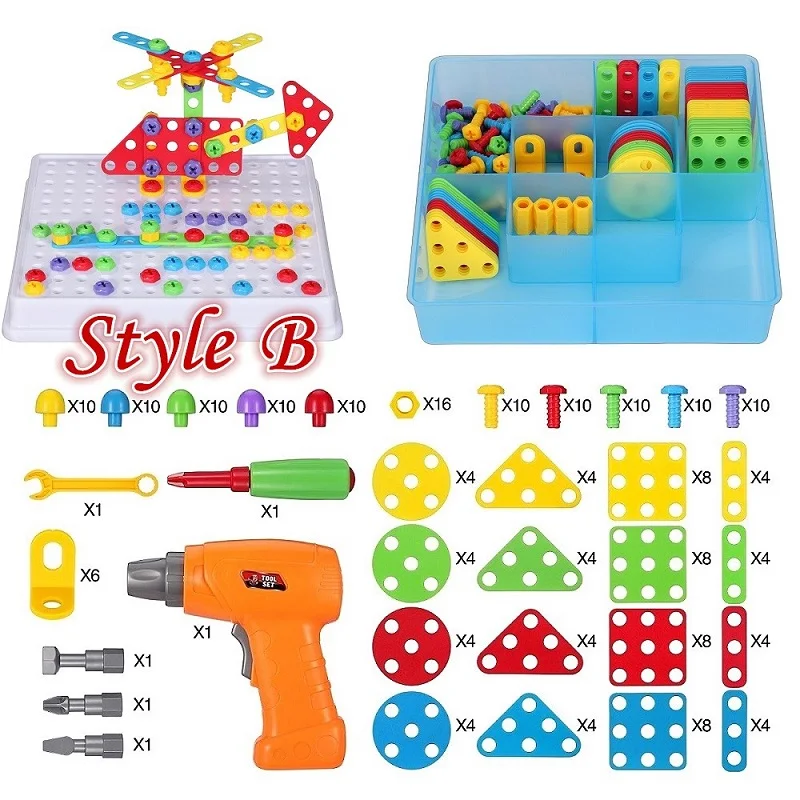 Детские обучающие игрушки, электрическая игрушка-сверло, сделай сам, строительные сверла, шурупы, головоломка, ролевые игры, набор инструментов, стебель, обучающая собранная игрушка для мальчиков