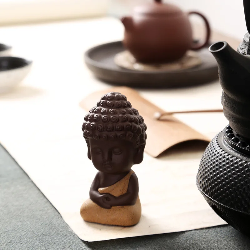 

Colorful Sand Tea Pet Tea Accessories Fine Hand-made Ornaments Cute Buddha Tea Pets As Small As Maitreya Buddha