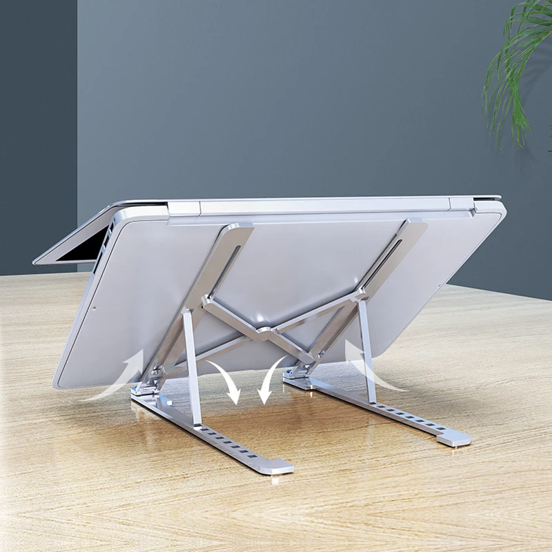 Портативная подставка для ноутбука 8 высоты регулируемая алюминиевая настольная вентилируемая охлаждающая подставка складной Ультра для MacBook hp 13 15 17 дюймов