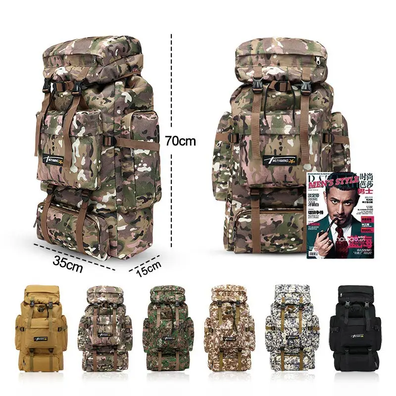 70L Men Tactical Bag Military Backpack Mountaineering Men Sport Outdoor Travel Bags Molle Backpacks