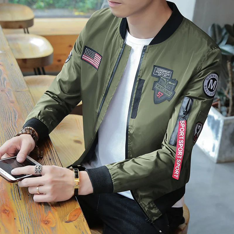 

2019 Autumn Teens Men's Jacket New Cultivate One's Morality Short Paragraph Color Matching Collar jacket Male Baseball Uniform