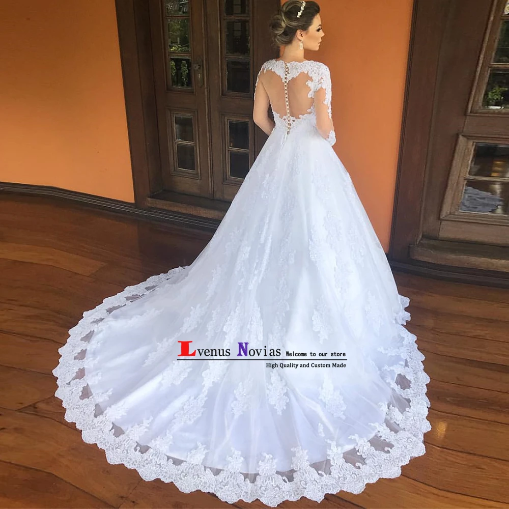 Vestido de casamento свадебные платья халат mariage роскошное кружевное свадебное платье с