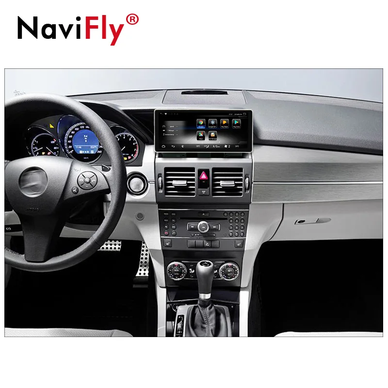 Top NaviFly 10.25 inch 3+32 Android 7.1 Car GPS navigation multimedia player for Mercedes Benz GLK X204 2008-2012 WIFI BT 4G LTE 1