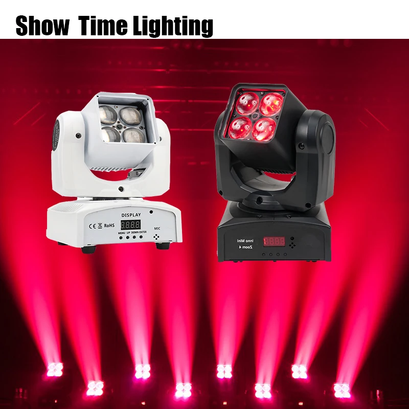 

Fast delivery 4pcs 10W RGBW 4 IN 1 moving head light with zoom function good use for night Club KTV DJ Home entertainment Party