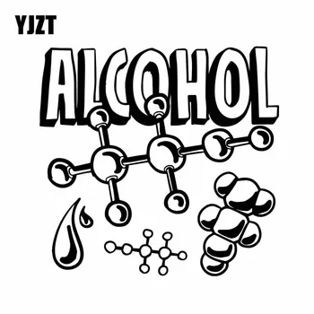 

YJZT 18.7CM*18.1CM Alcohol Molecular Science Physics Vinly Decal Decor Car Sticker Black/Silver C27-0314