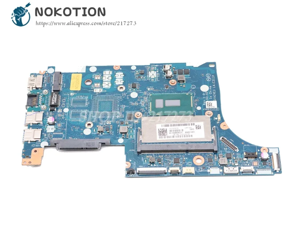 incredible NOKOTION For Lenovo Ideapad E31-70 Laptop Motherboard 13.3 inch AIVS3 AIVE3 LA-C311P SR23Y I5-5200U