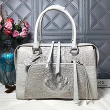 Уникальный Повседневный дизайнерский Женский кошелек из натуральной кожи аллигатора, экзотическая крокодиловая кожа, женская белая сумка на плечо, сумочка