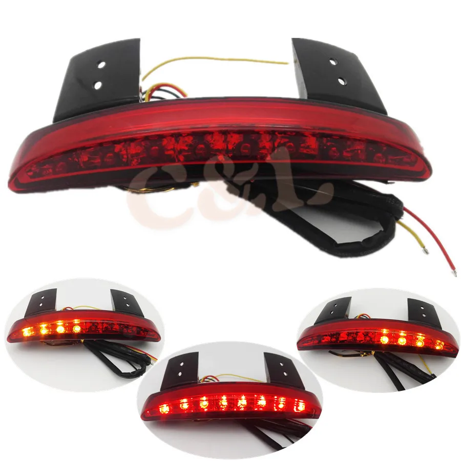 New Red Led Chopped Fender Edge Tail Brake Running Stop Light &turn Signal For Harley Sportster