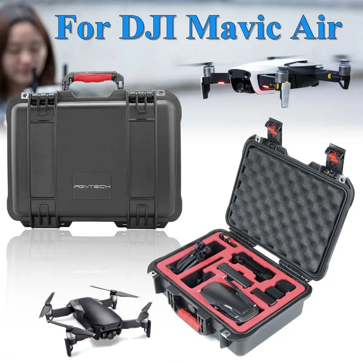 

Engineering Plastics PP EVA Carrying Case for DJI Mavic Air in black colour lightweight portable