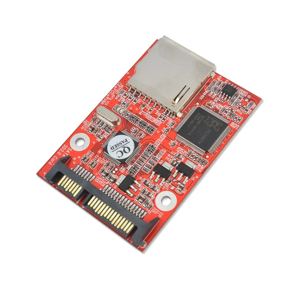 New SD SDHC MMC Card To SATA 7+15pin HDD Hard Disk Drive Converterin