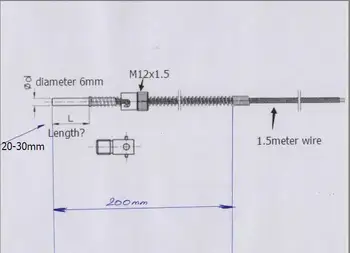 

Probe dia.6mm, length 20-30mm, wire length 1.5m, with M12x1.5 thread