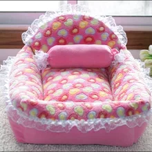 С кружевным украшением собака теплая подстика для животных кошка подстилка для домашнего питомца гнездо матрас товары для домашних животных, кровати для собак, кошка спальный дом