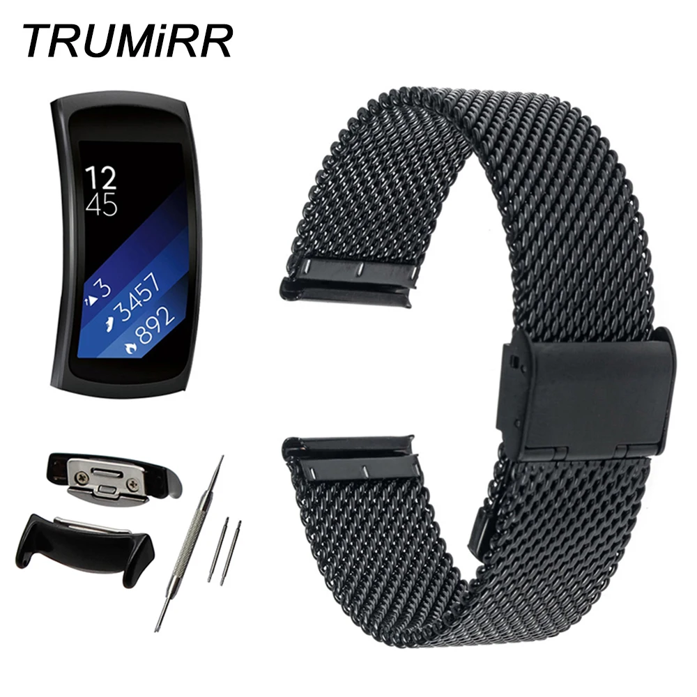 Ремешок для часов из нержавеющей стали 18 мм Samsung Gear Fit 2 браслет металлический