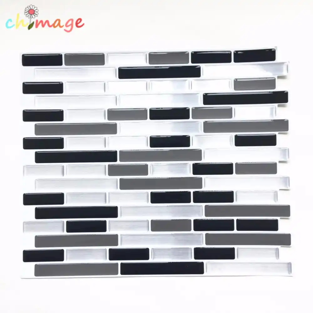 Peel and Stick Wall tile White Grey Marble Mosaic Self adhesive