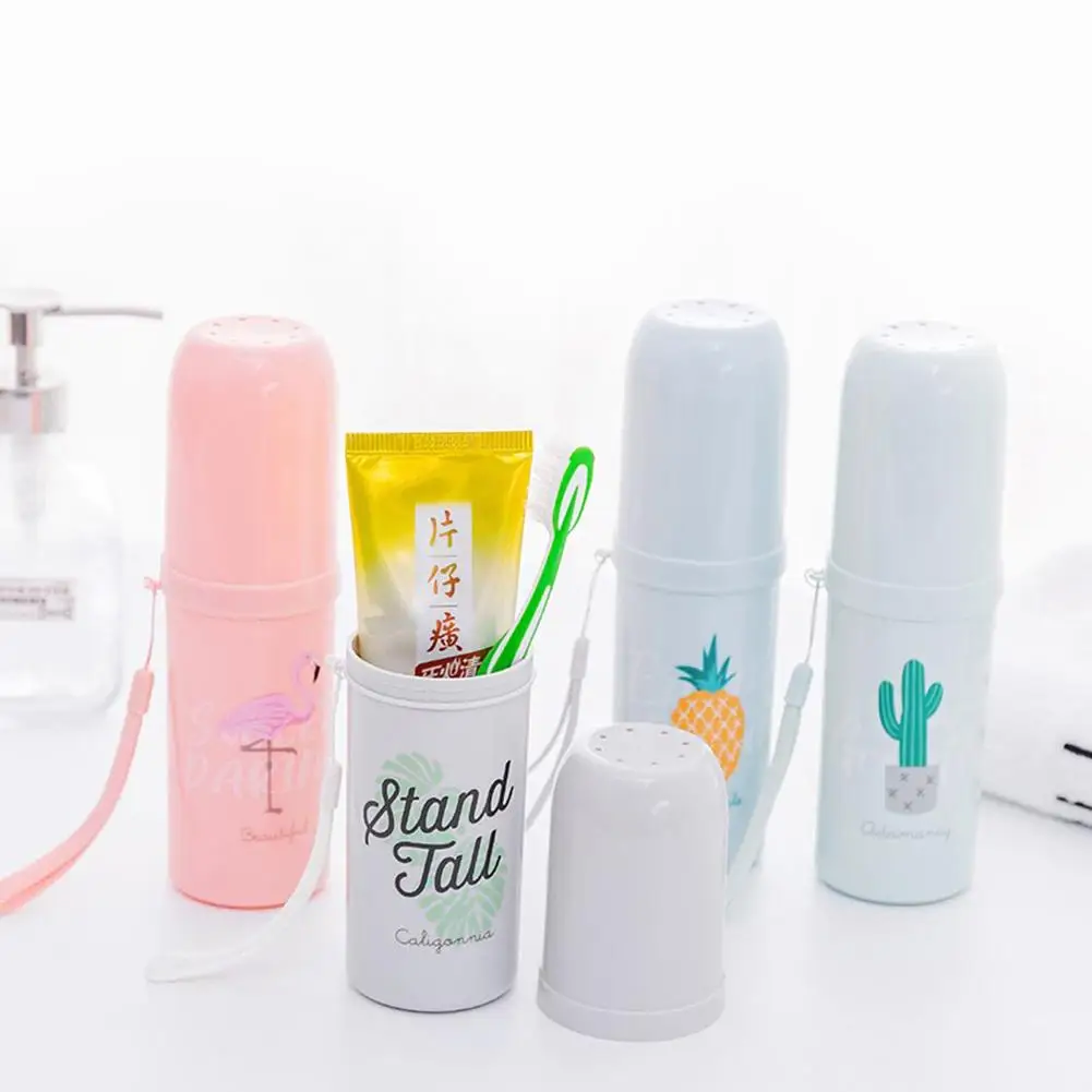 

Creative Portable Toothbrush Cup Bathroom Toiletries Travel Plastic Toothpaste Toothbrush Storage Tube Mouth Cup Cute Box