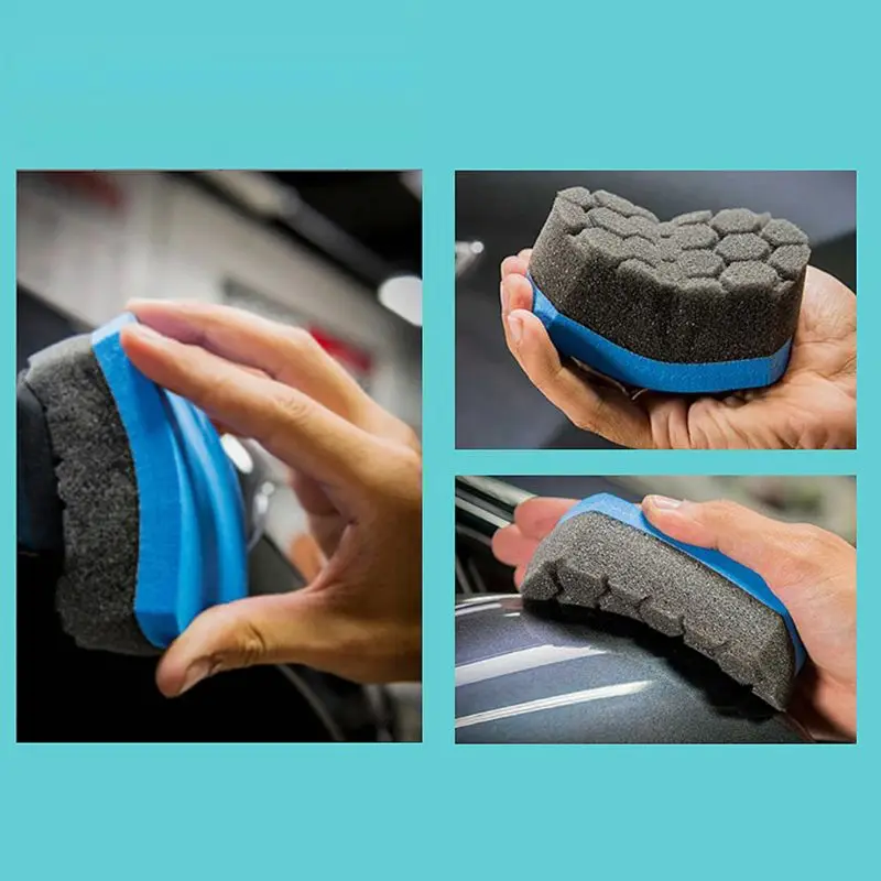 

Car Wash Sponge Auto Care Detailing Cleaning Tool Wax Foam Polishing Sponge Soft Professional Hex Waxing Buffing Applicator Pad