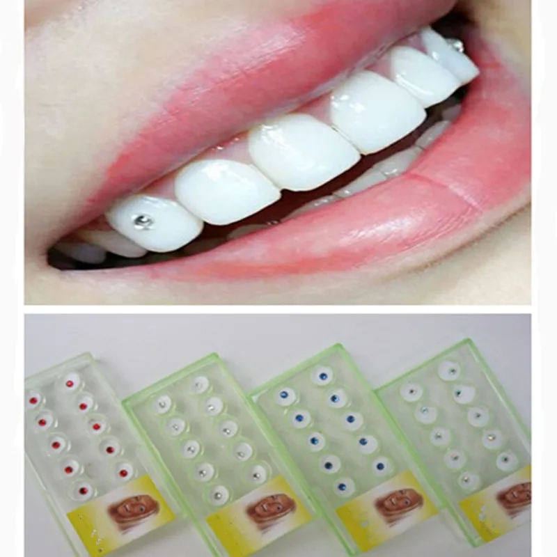 

10PCS New Dental Material Teeth Whitening Studs Denture Acrylic Teeth Crystal Ornament Oral Hygiene Tooth Decoration
