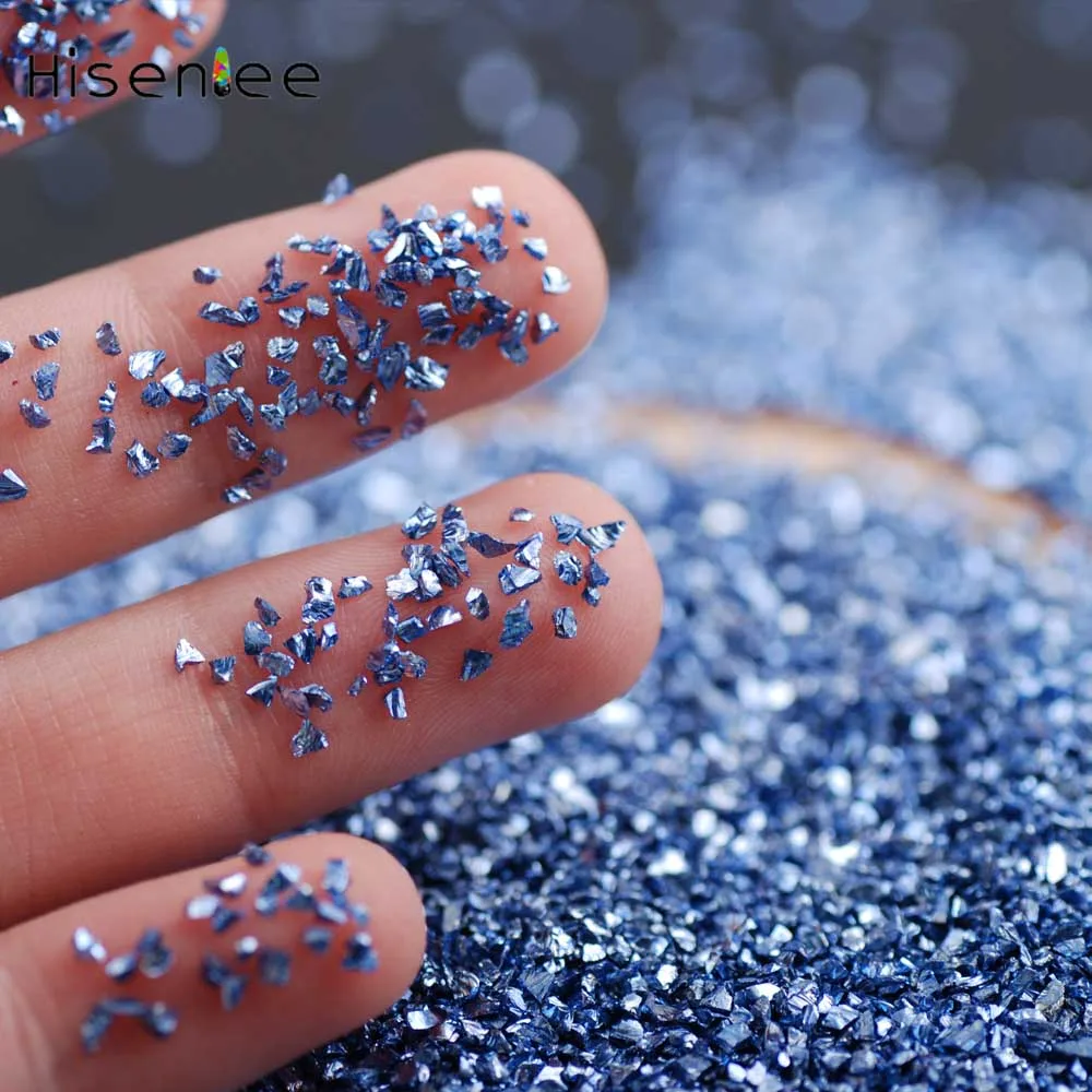 Light Blue Металлическое стекло 1 упаковка нерегулярные рудные шарики AB Цвет сломанные ногти масло искусство советы сломанные камешки для дизайна ногтей DIY украшения многоцветный камень - Цвет: Light Blue