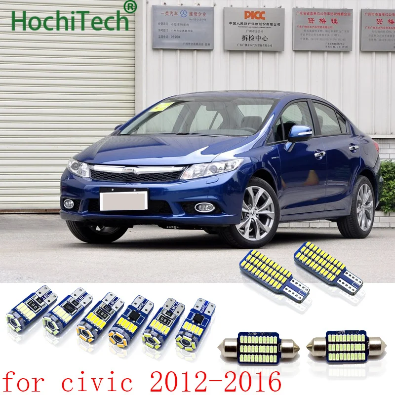 4 шт. Canbus светодиодные лампы для салона автомобиля посылка комплект для Honda civic 2012 2013 Led интерьерные купольные фонари для багажника