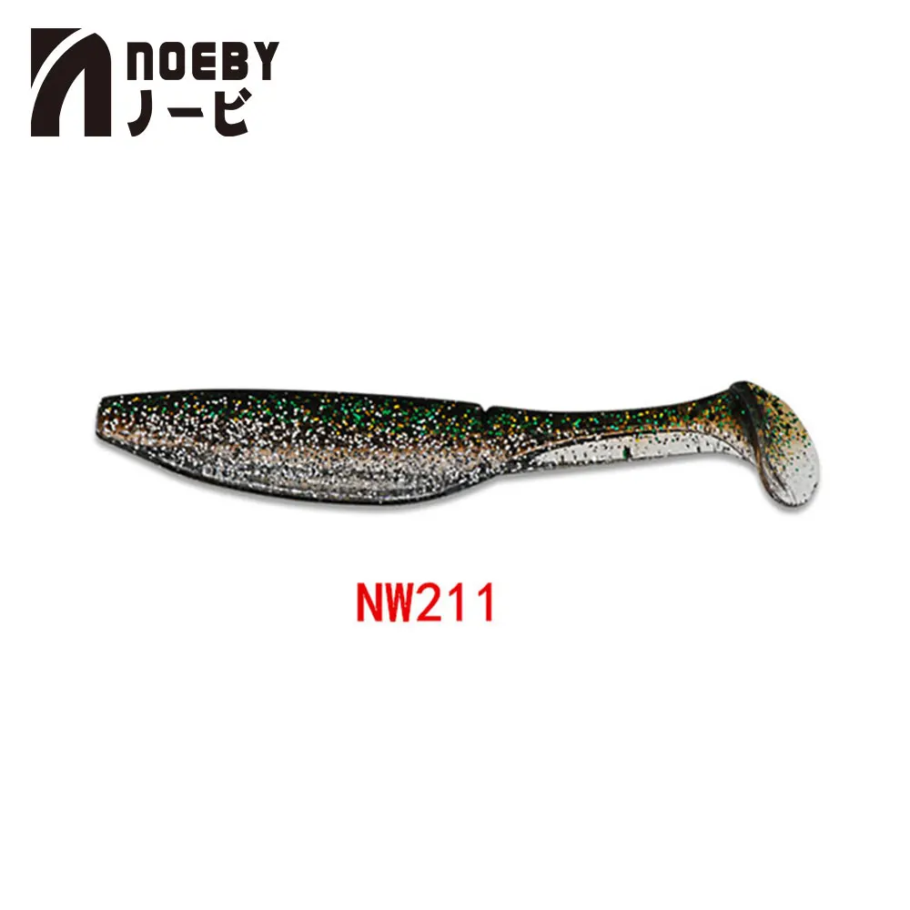 NOEBY 6 шт./лот мягкие приманки для рыбалки S8019 мягкие приманки 10 см/9 г T-Tail мягкие искусственные черви приманки 10 цветов Силиконовые Рыболовные Приманки - Цвет: NW211