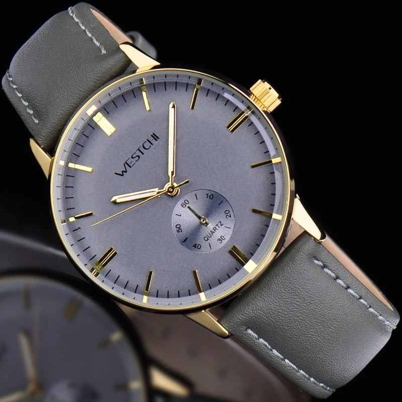 2016 Top brand men wristwatch waterproof sports watches men genuine leather strap luxury casual quartz hot