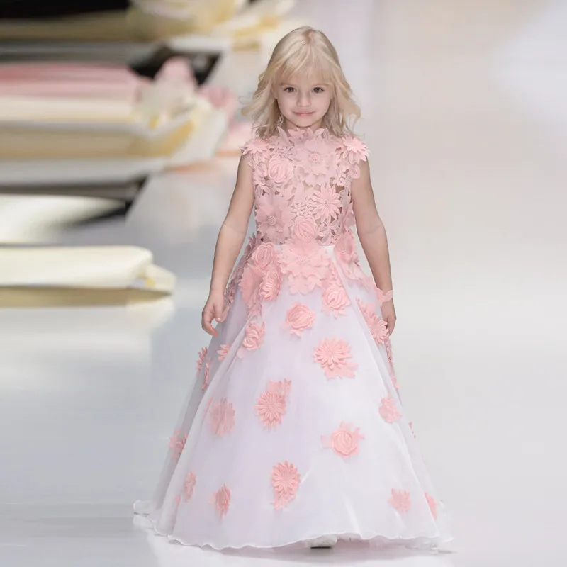 Lovely Pink Flower Girl Dresses Couture Pageant Dresses For Girls Glitz