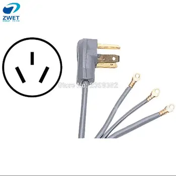 

ZWET EVSE charge plug 3-Wire 50 Amp 125-250Volt BLACK/Gray 3 Wire Flush Mount 10-50A UL ApprovedTES Electric Supply TES 5 Ft.