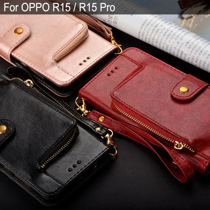 Для oppo R15 Pro чехол роскошный модный кожаный с подставкой слот для карт кошелек