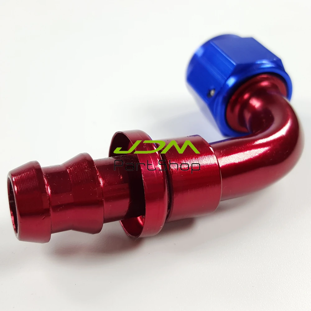 New Aluminum AN8 8AN Fitting 90 Degree Push On Oil Fuel Line Hose End