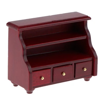 

Wooden Dollhouse Furniture, 1/12 Miniature Cabinet Closet with Shelf Drawers, for Dollhouse Decorations Kit