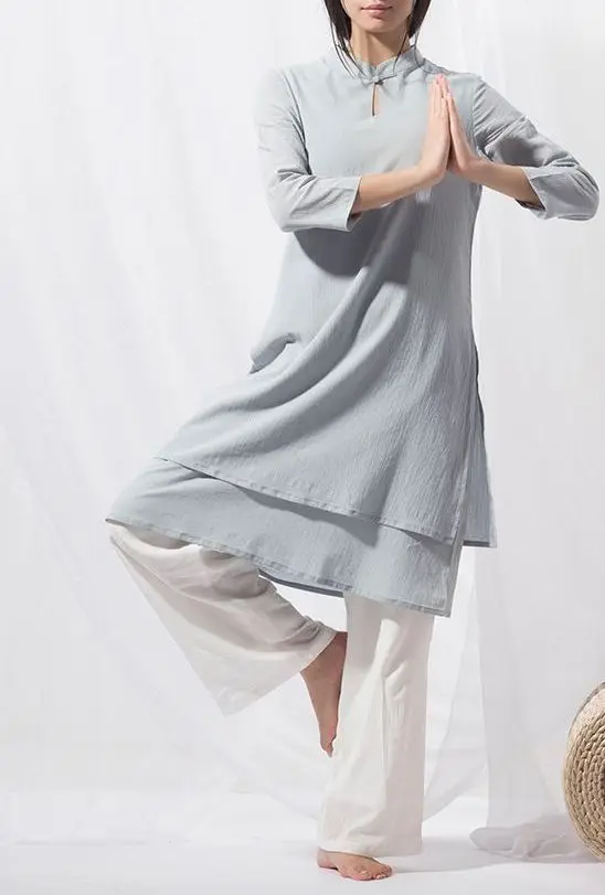 

cotton&linen Spring yoga suit women zen suits kung fu clothing tai chi martial arts lay meditation taijiquan uniforms