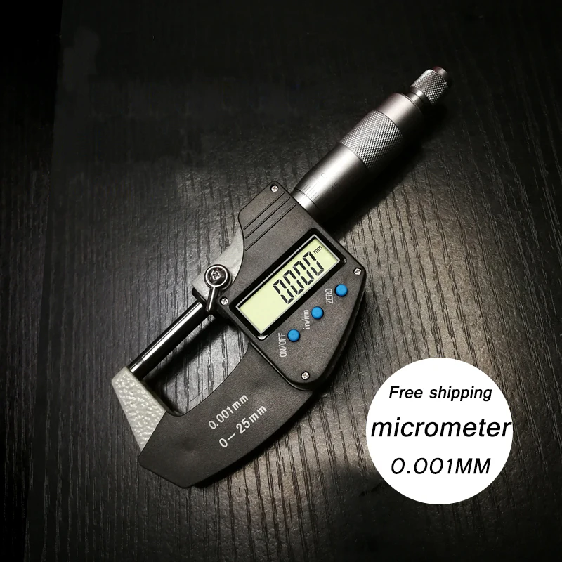 

0.001mm Electronic Outside Micrometer 0-25mm Digital Micrometer Caliper Gauge Meter Micrometer Carbide Tip Measure Tools
