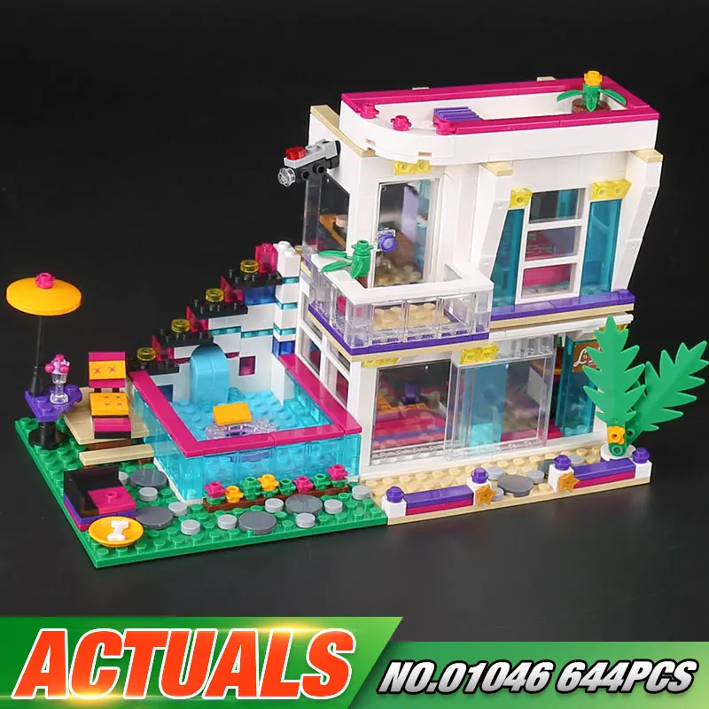 

Lepin 01046 Genuine 644Pcs Girls Series The Pop Star House Set 41135 Building Blocks Bricks Funny Toys For Kids As New Year Gift