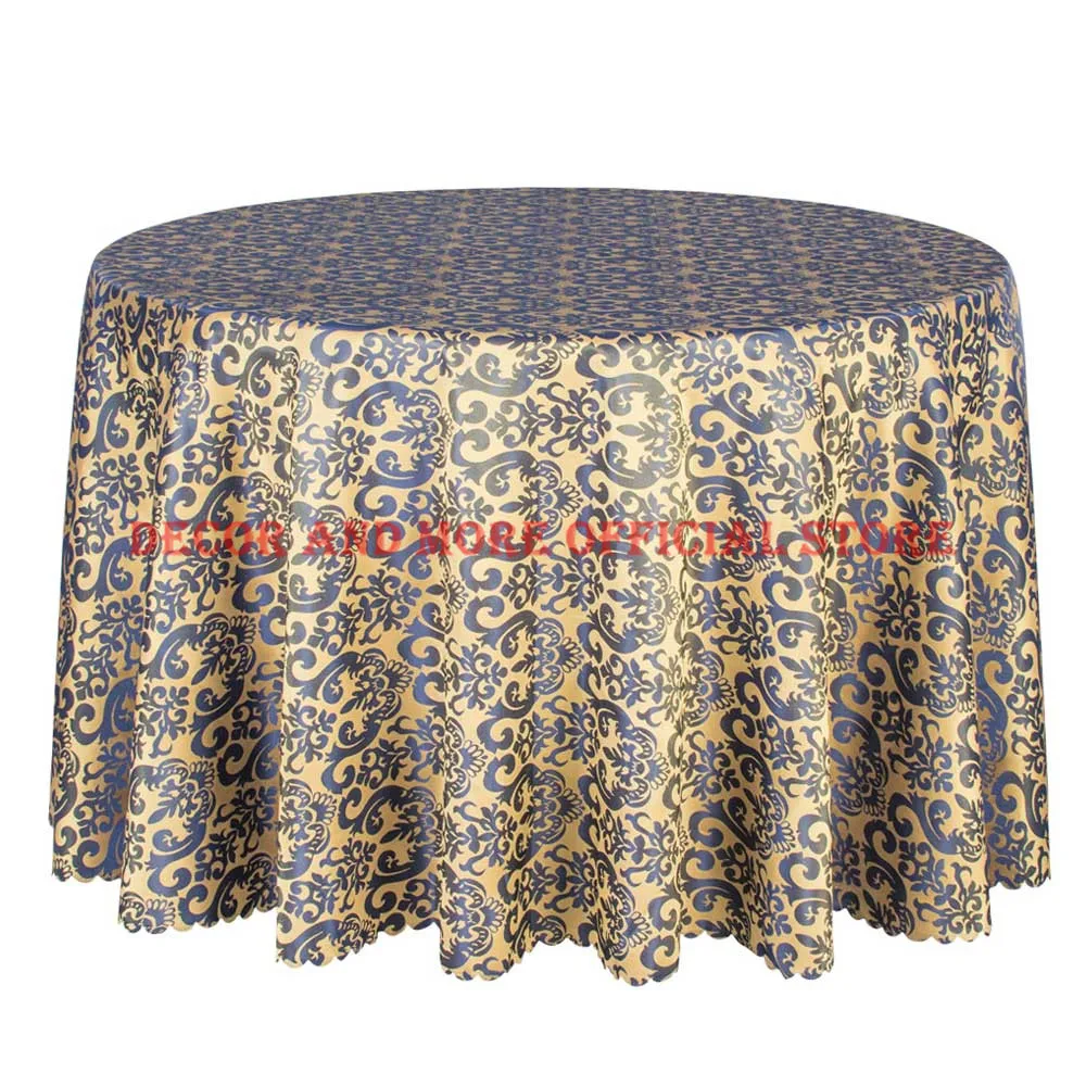 10PCS Thicken Damask Table Cloth Elegant Round Table Covers For Hotel