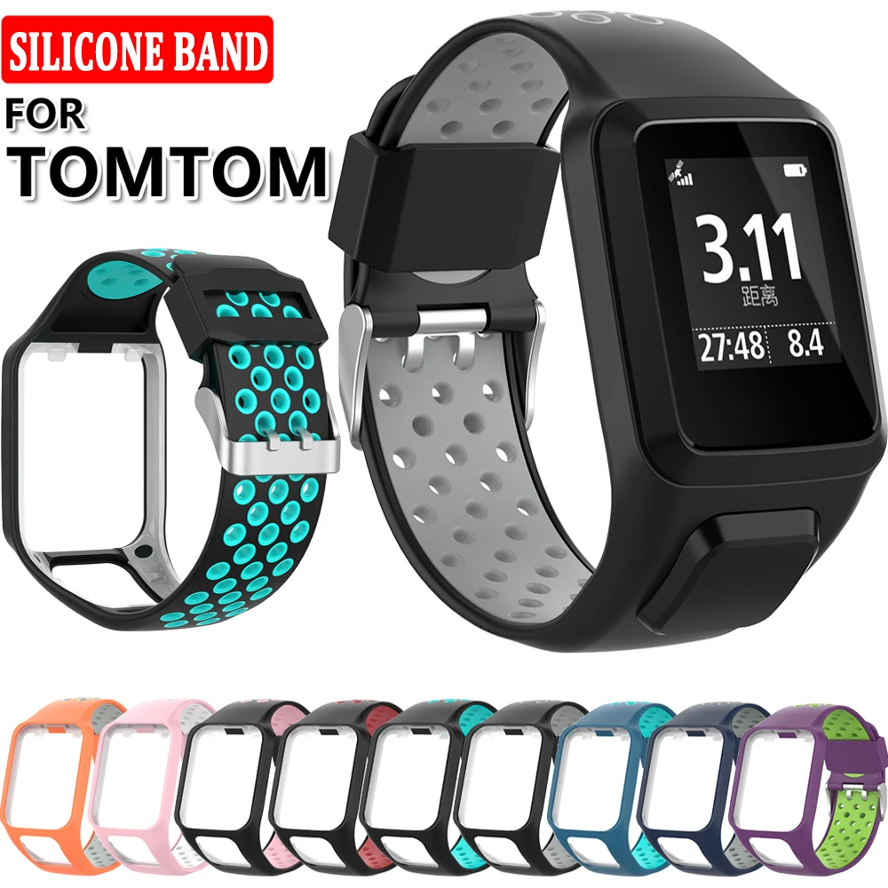 

Silicone Watch Band Strap Bracelet for TomTom Sport Runner 2 3 Spark 3 GPS Sport Watch Replacement Wristband for Tom Tom 2 3