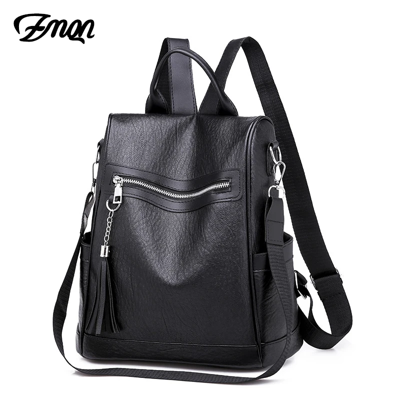

ZMQN Women's Backpacks Black School Bag For Teenage Girls PU Leather Backpack Bags For Women Travel Bagpack Casual Shoulder A127