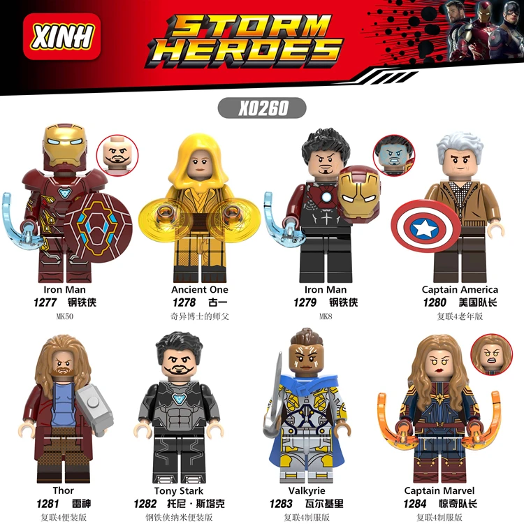 

Avengers 4 Endgame Super Heroes Iron Man Ancient One Captain America Tony Stark Figures Toys Compatible With Lego X0260