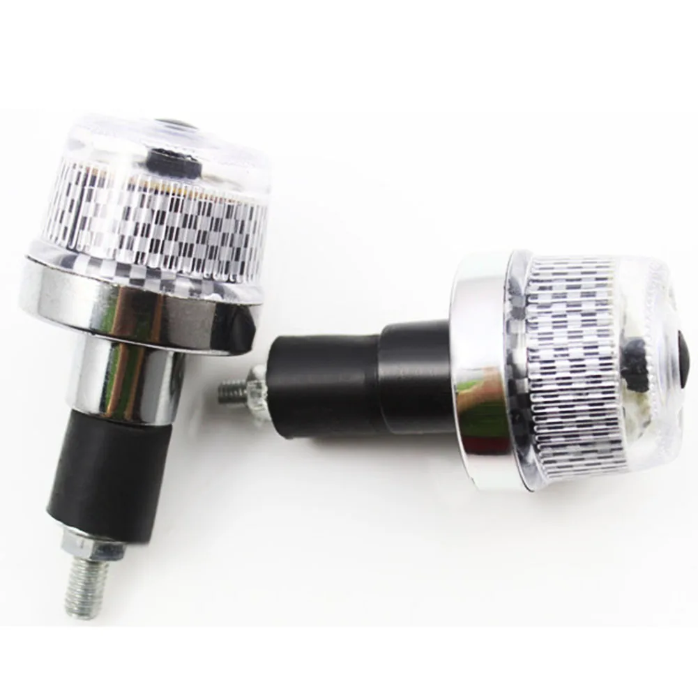 Perfect Sales Colorful 2Pcs/Set Waterproof Bike Bicycle Motorcycle  End LED Plug Lights with RGB LED Flash Lamps for 7/8 inch 2