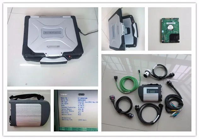 mb star c4 с 320gb hdd новейшее программное обеспечение, установленное в ноутбук toughbook CF-30 cf30 can и truck диагностический сканер