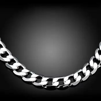 

925 Sterling Silver Men Figaro Chain Necklace For Men Jewelry Statement Necklace