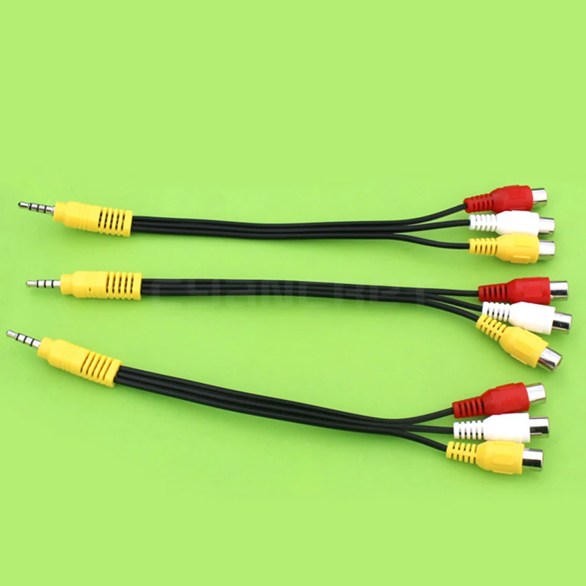 Av кабель 3 5 мм Jack to RCA Male Female 22 см аудио видео для телеприставки ТВ монитор проектор