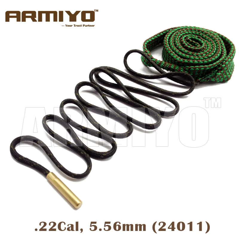 Armiyo .22Cal 5 56 мм пистолет Щетка отверстие Очиститель Веревка баррель Чистка слинг