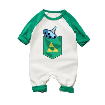 

2017 Newborn Baby Clothes Ocarina Printed Baby Rompers Long Sleeve Baby Girls Boys Jumpsutis Infant Pajamas