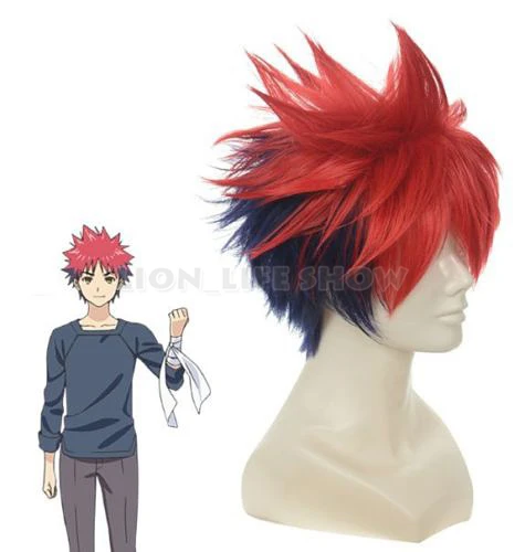 

Food Wars Shokugeki no Soma Yukihira Souma Styled Red Short Fluffy Cosplay Wig