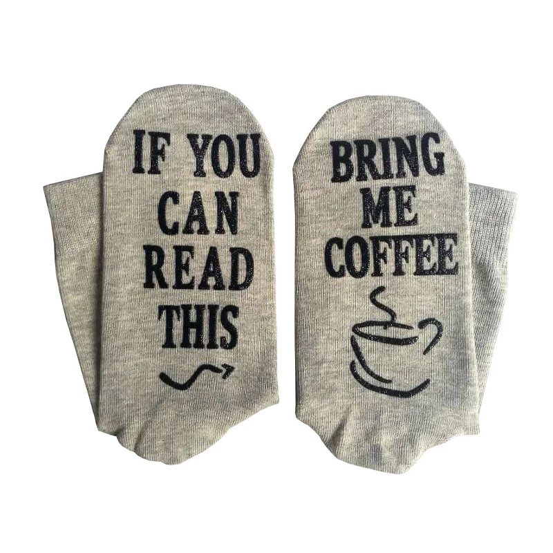 1 пара забавных носков унисекс, стильные носки с буквенным принтом «Если вы можете прочесть это, Bring Me coffee», хлопковые носки на День святого Валентина для мужчин и женщин