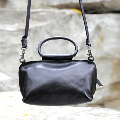 AETOO новая сумка винтажная Оригинальная дизайнерская кожаная Женская Ретро сумка через плечо диагональная посылка - Цвет: 1